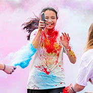 student having fun outside for a student life event
